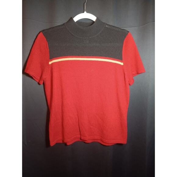 Norton McNaughton Sweaters - Vintage Red Wool Blend Sweater Norton McNaughton  Medium Short Sleeve Classic